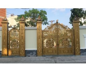 Cổng Hàng Rào Nhôm Đúc Sơn Nhũ Đồng