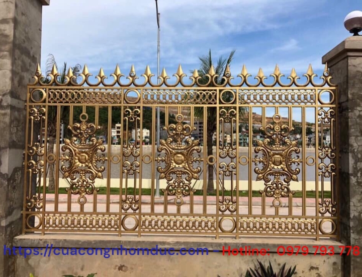 Cổng Nhôm Đúc Màu Đồng